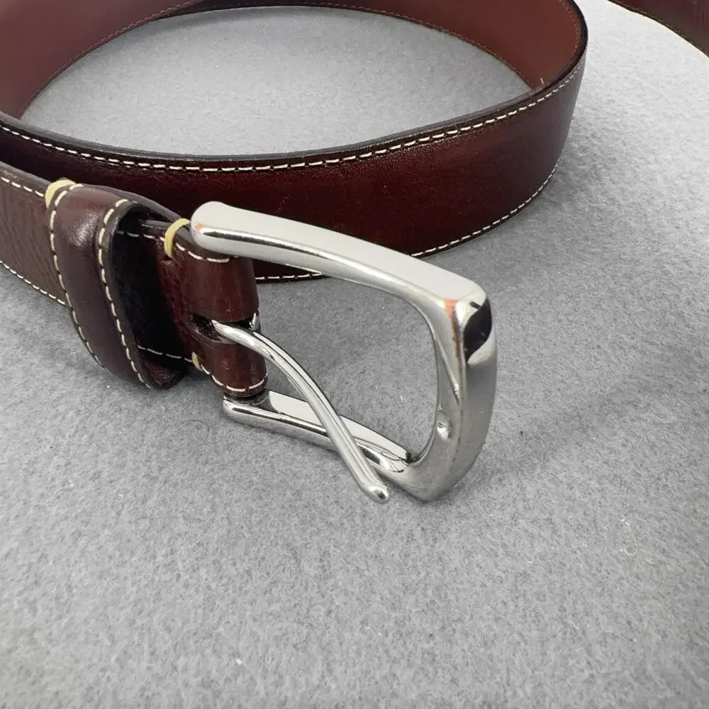 Torino Leather Co Mens Brown Tumbled Cowhide Belt Size 46 Made USA 61551